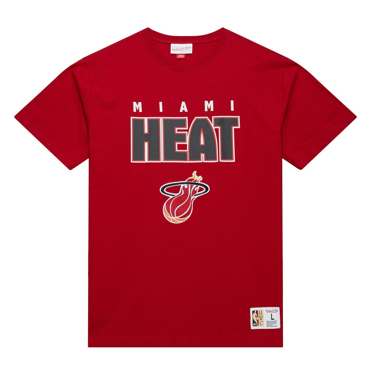 Miami Heat Hardwood Classics Throw It Back Premium T-Shirt Red - Mitchell & Ness