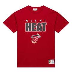 Miami Heat Hardwood Classics Throw It Back Premium T-Shirt Red - Mitchell & Ness