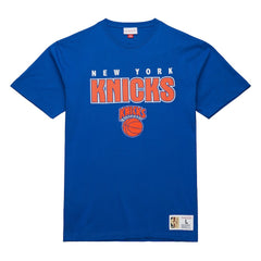 New York Knicks Hardwood Classics Throw It Back Premium T-Shirt Blue - Mitchell & Ness