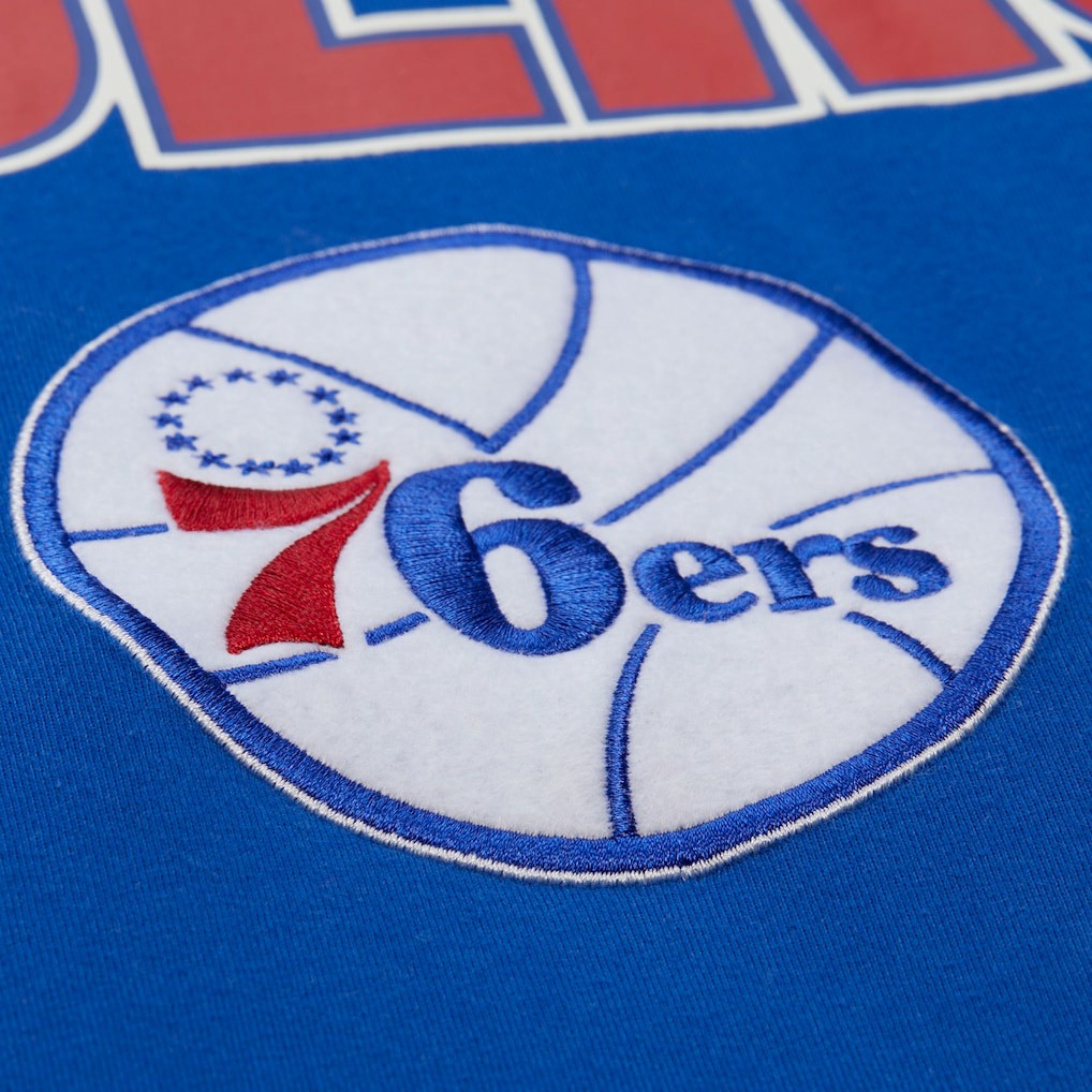 Philadelphia 76ers Hardwood Classics Throw It Back Premium T-Shirt Royal - Mitchell & Ness outlet
