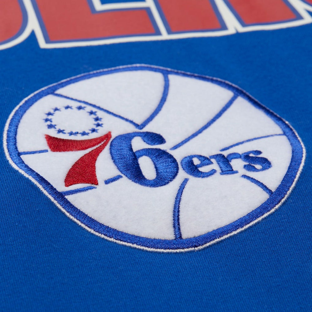 Philadelphia 76ers Hardwood Classics Throw It Back Premium T-Shirt Royal - Mitchell & Ness outlet
