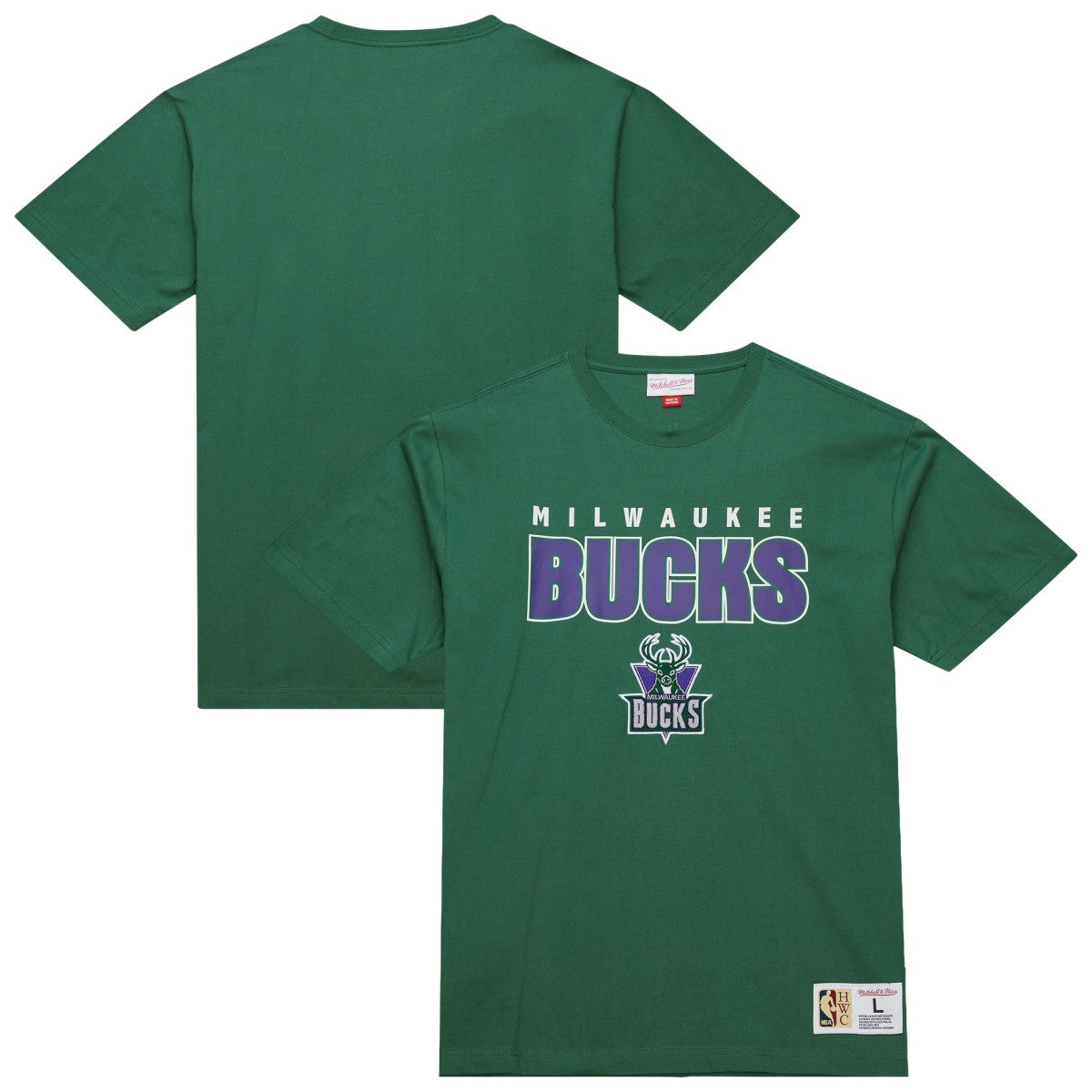 Milwaukee Bucks Hardwood Classics Throw It Back Premium T-Shirt Green - Mitchell & Ness