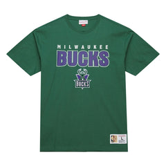 Milwaukee Bucks Hardwood Classics Throw It Back Premium T-Shirt Green - Mitchell & Ness