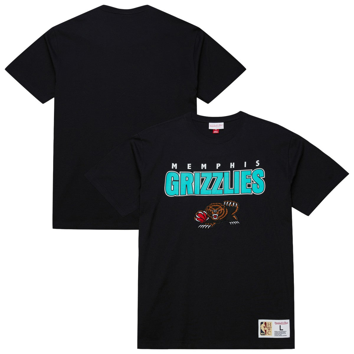 Memphis Grizzlies Hardwood Classics Throw It Back Premium T-Shirt Black - Mitchell & Ness