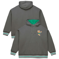 Milwaukee Bucks Throw It Back Quilted Fleece Quarter-Zip Hoodie Gray - Mitchell & Ness