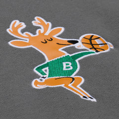 Milwaukee Bucks Throw It Back Quilted Fleece Quarter-Zip Hoodie Gray - Mitchell & Ness