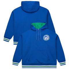 Minnesota Timberwolves Throw It Back Quilted Fleece Quarter-Zip Hoodie Royal - Mitchell & Ness