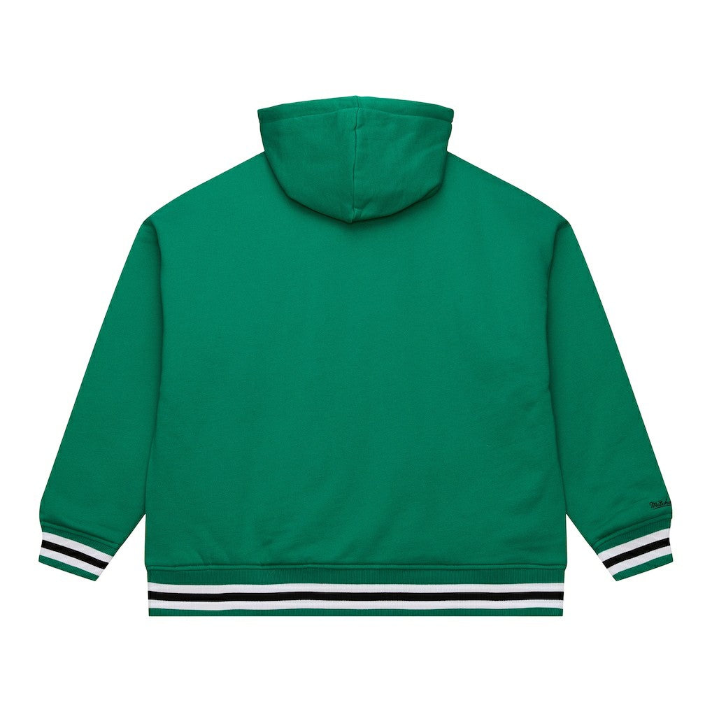 Boston Celtics Throw It Back Quilted Fleece Quarter-Zip Hoodie Green - Mitchell & Ness