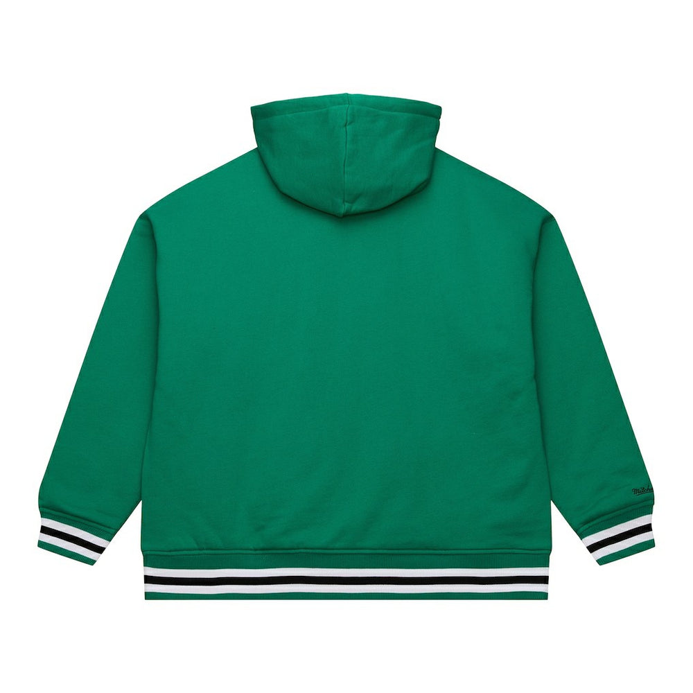 Boston Celtics Throw It Back Quilted Fleece Quarter-Zip Hoodie Green - Mitchell & Ness