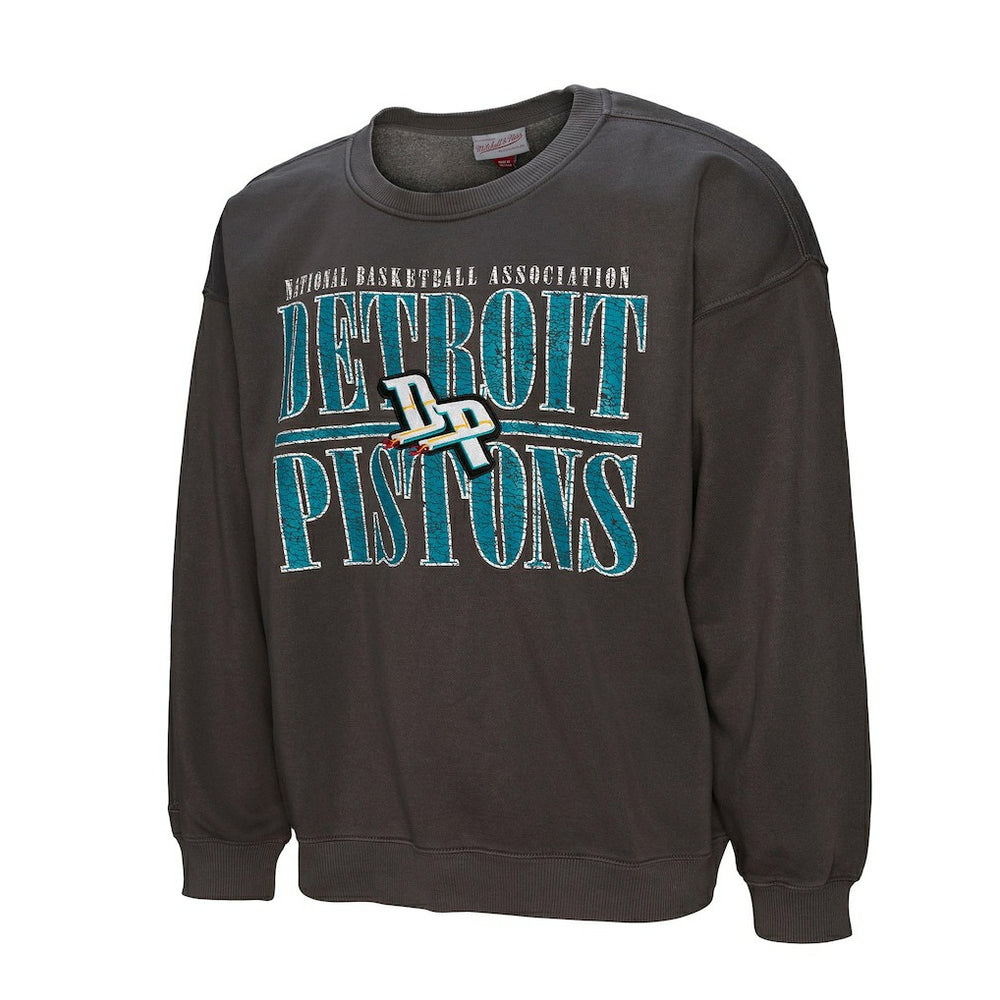 Detroit Pistons NBA Downtown Collection Fleece Sweatshirt Black - Mitchell & Ness