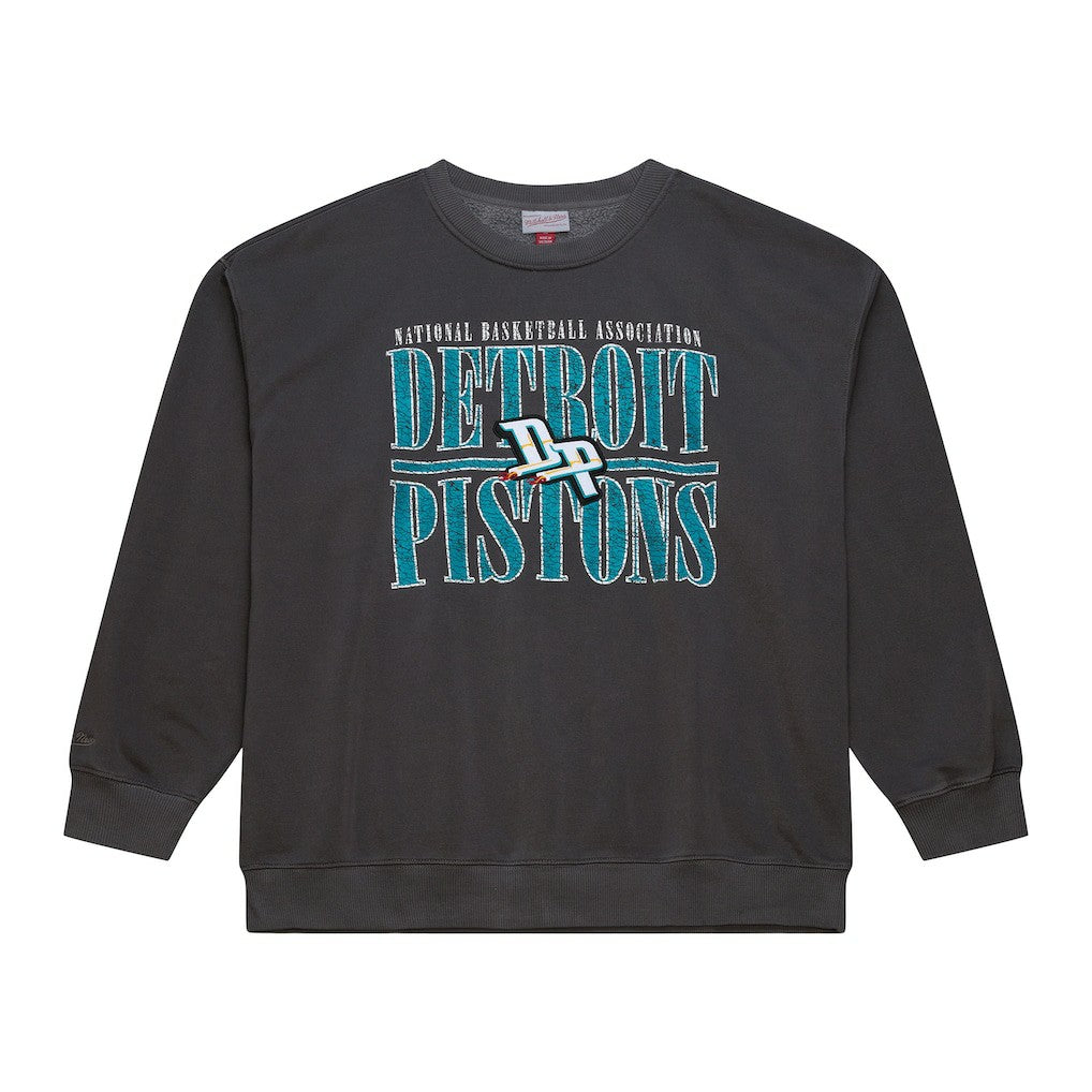 Detroit Pistons NBA Downtown Collection Fleece Sweatshirt Black - Mitchell & Ness