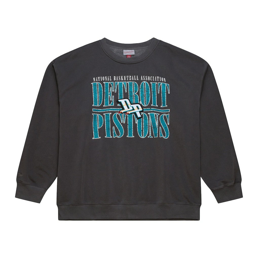 Detroit Pistons NBA Downtown Collection Fleece Sweatshirt Black - Mitchell & Ness
