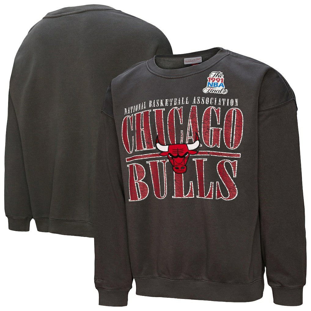 Chicago Bulls NBA Downtown Collection Fleece Sweatshirt Black - Mitchell & Ness