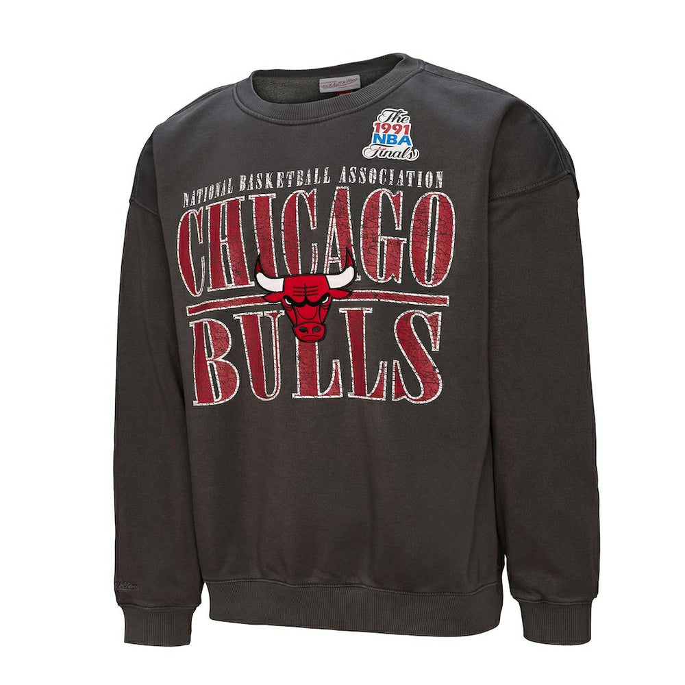 Chicago Bulls NBA Downtown Collection Fleece Sweatshirt Black - Mitchell & Ness