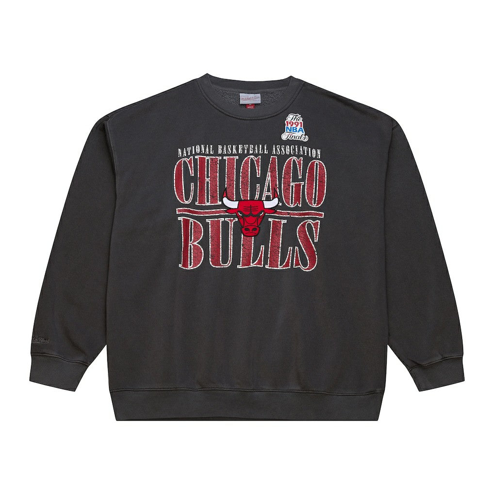 Chicago Bulls NBA Downtown Collection Fleece Sweatshirt Black - Mitchell & Ness