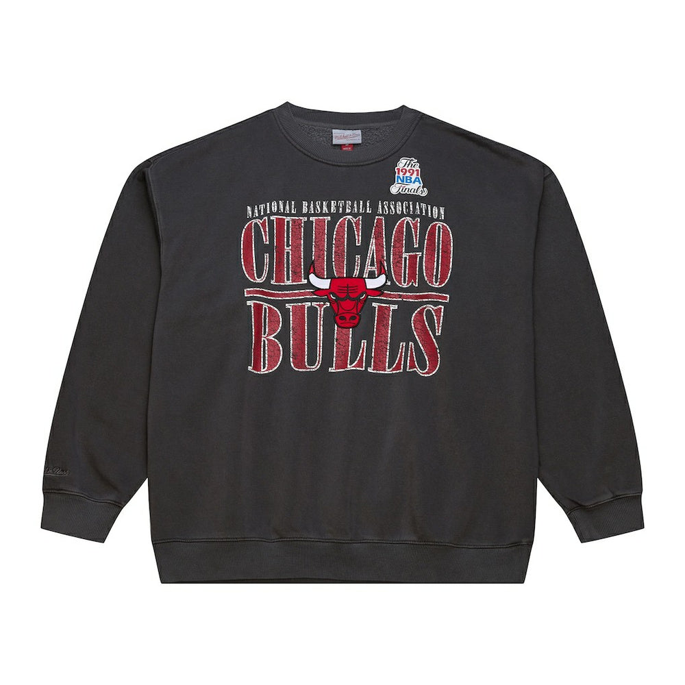 Chicago Bulls NBA Downtown Collection Fleece Sweatshirt Black - Mitchell & Ness