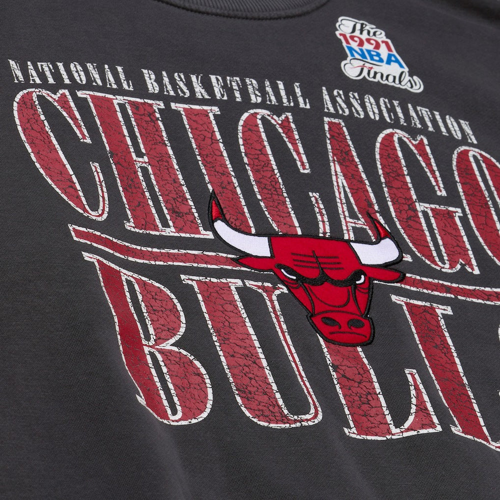 Chicago Bulls NBA Downtown Collection Fleece Sweatshirt Black - Mitchell & Ness