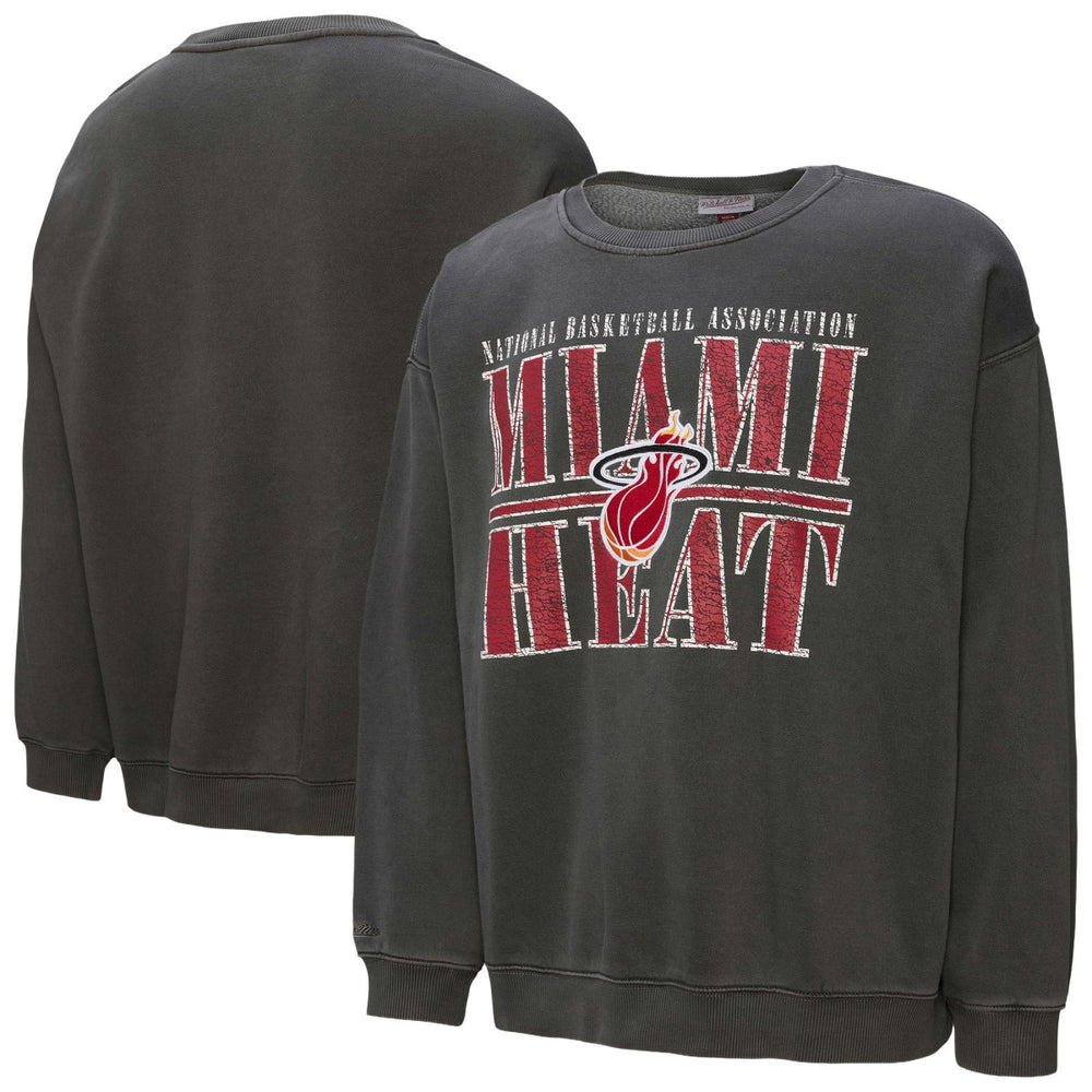 Miami Heat NBA Downtown Collection Fleece Sweatshirt Black - Mitchell & Ness