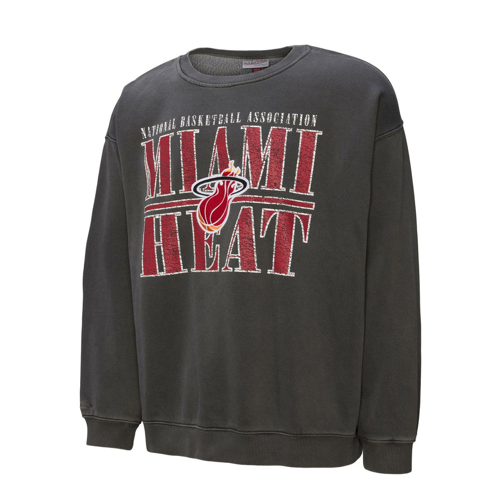 Miami Heat NBA Downtown Collection Fleece Sweatshirt Black - Mitchell & Ness