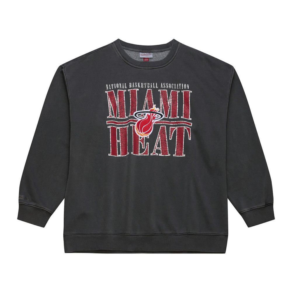 Miami Heat NBA Downtown Collection Fleece Sweatshirt Black - Mitchell & Ness