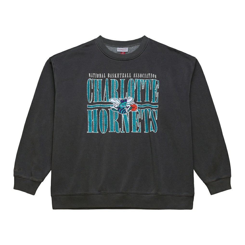 Charlotte Hornets NBA Downtown Collection Fleece Sweatshirt Black - Mitchell & Ness