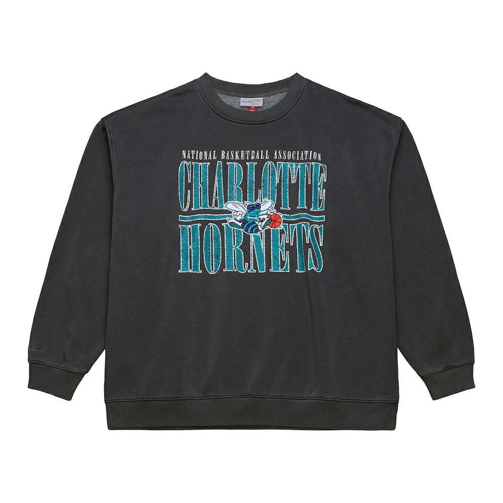 Charlotte Hornets NBA Downtown Collection Fleece Sweatshirt Black - Mitchell & Ness