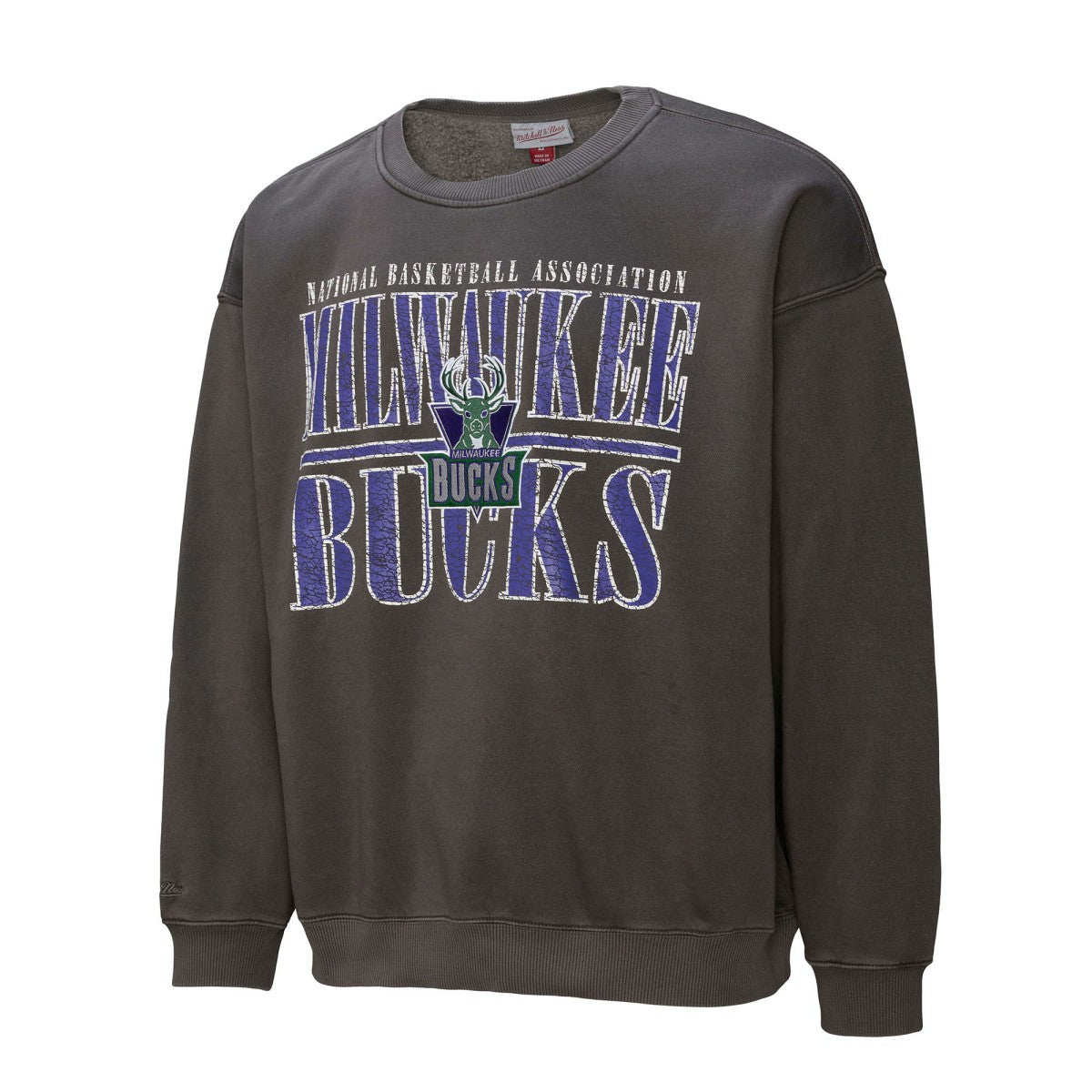 Milwaukee Bucks NBA Downtown Collection Fleece Sweatshirt Black - Mitchell & Ness