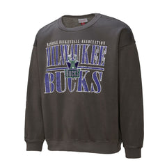 Milwaukee Bucks NBA Downtown Collection Fleece Sweatshirt Black - Mitchell & Ness