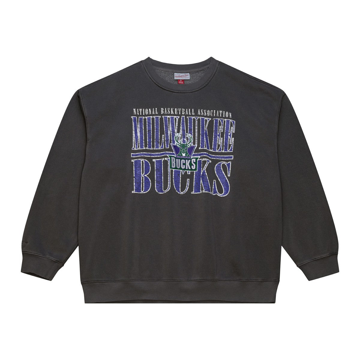 Milwaukee Bucks NBA Downtown Collection Fleece Sweatshirt Black - Mitchell & Ness