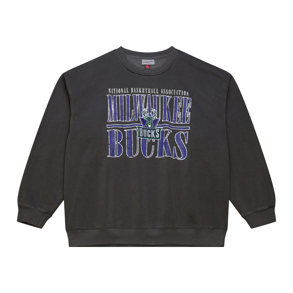 Milwaukee Bucks NBA Downtown Collection Fleece Sweatshirt Black - Mitchell & Ness
