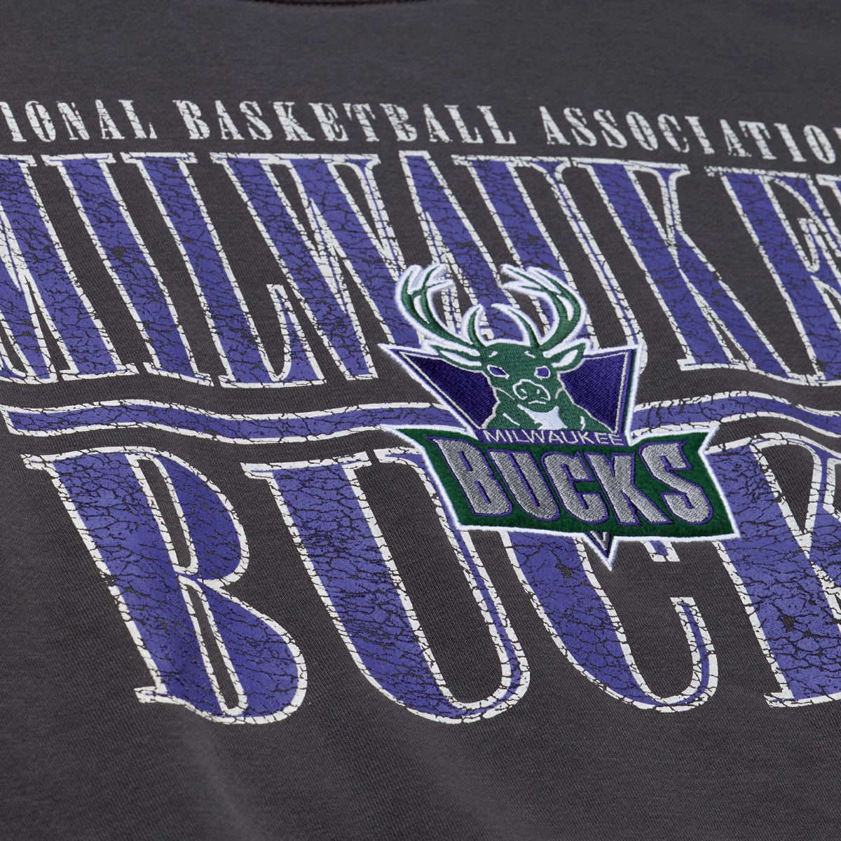 Milwaukee Bucks NBA Downtown Collection Fleece Sweatshirt Black - Mitchell & Ness