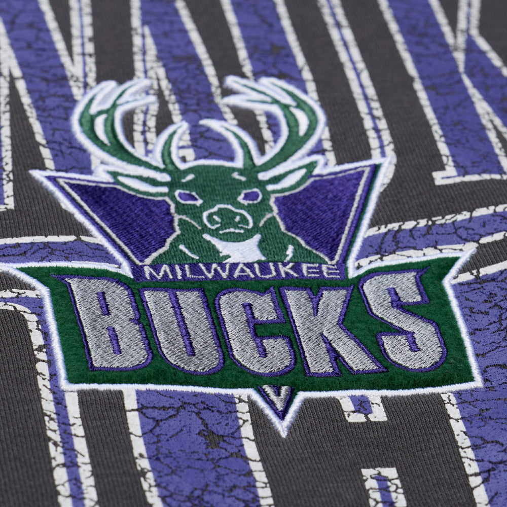 Milwaukee Bucks NBA Downtown Collection Fleece Sweatshirt Black - Mitchell & Ness