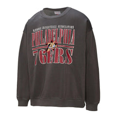 Philadelphia 76ers NBA Downtown Collection Fleece Sweatshirt Black - Mitchell & Ness