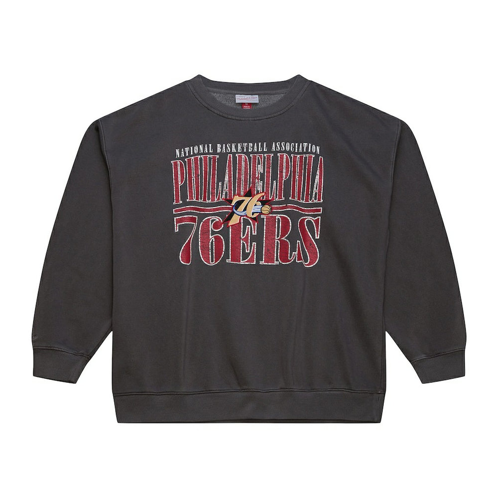 Philadelphia 76ers NBA Downtown Collection Fleece Sweatshirt Black - Mitchell & Ness