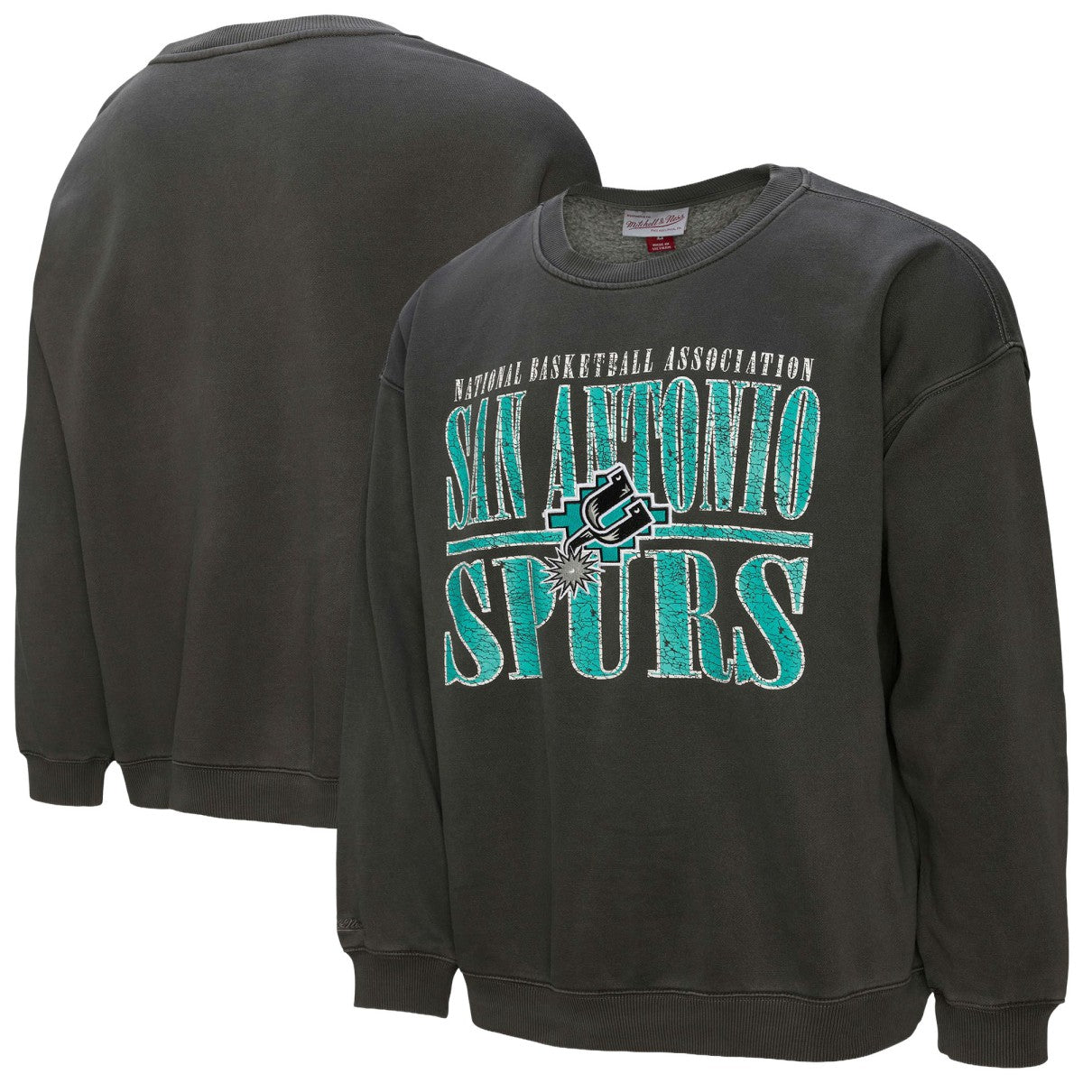 San Antonio Spurs NBA Downtown Collection Fleece Sweatshirt Black - Mitchell & Ness