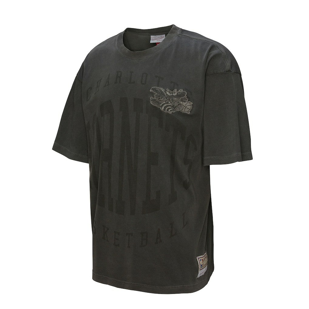 Charlotte Hornets Downtown Collection Premium T-Shirt Black - Mitchell & Ness