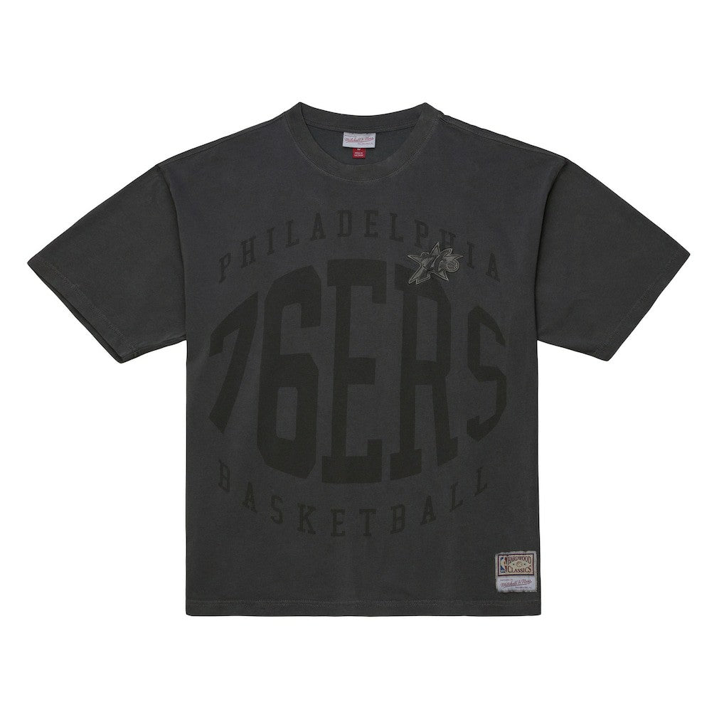 Philadelphia 76ers Downtown Collection Premium T-Shirt Black - Mitchell & Ness