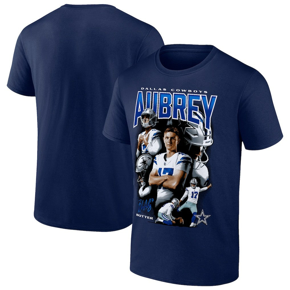 Brandon Aubrey Dallas Cowboys Collage T-Shirt - Navy T-shirts