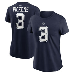 George Pickens Dallas Cowboys Women's Player Name & Number T-Shirt - Navy T-shirts