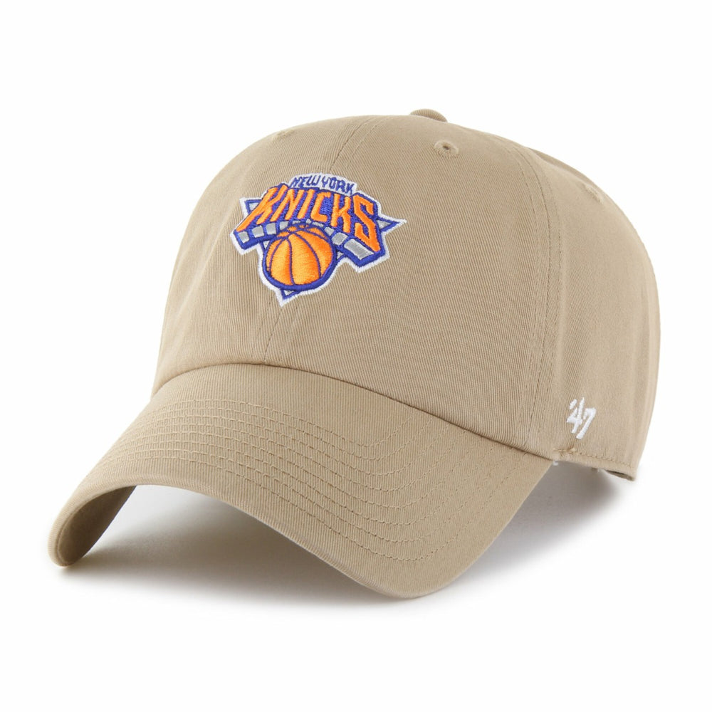 New York Knicks '47 Logo Clean Up Adjustable Hat Khaki - 47 brand