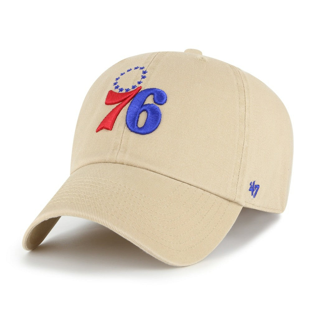 Philadelphia 76ers '47 Logo Clean Up Adjustable Hat Khaki - 47 brand outlet