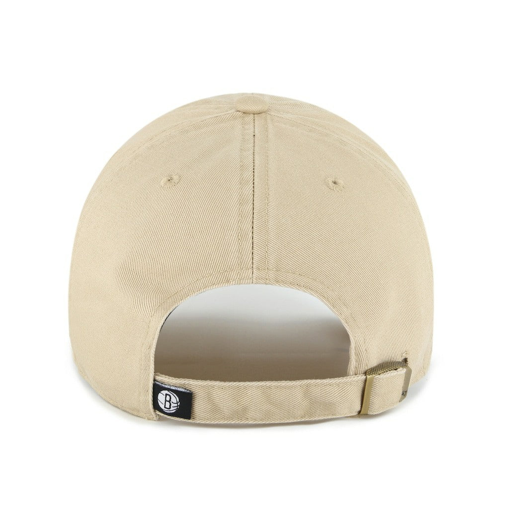 Brooklyn Nets '47 Logo Clean Up Adjustable Hat Khaki - 47 brand