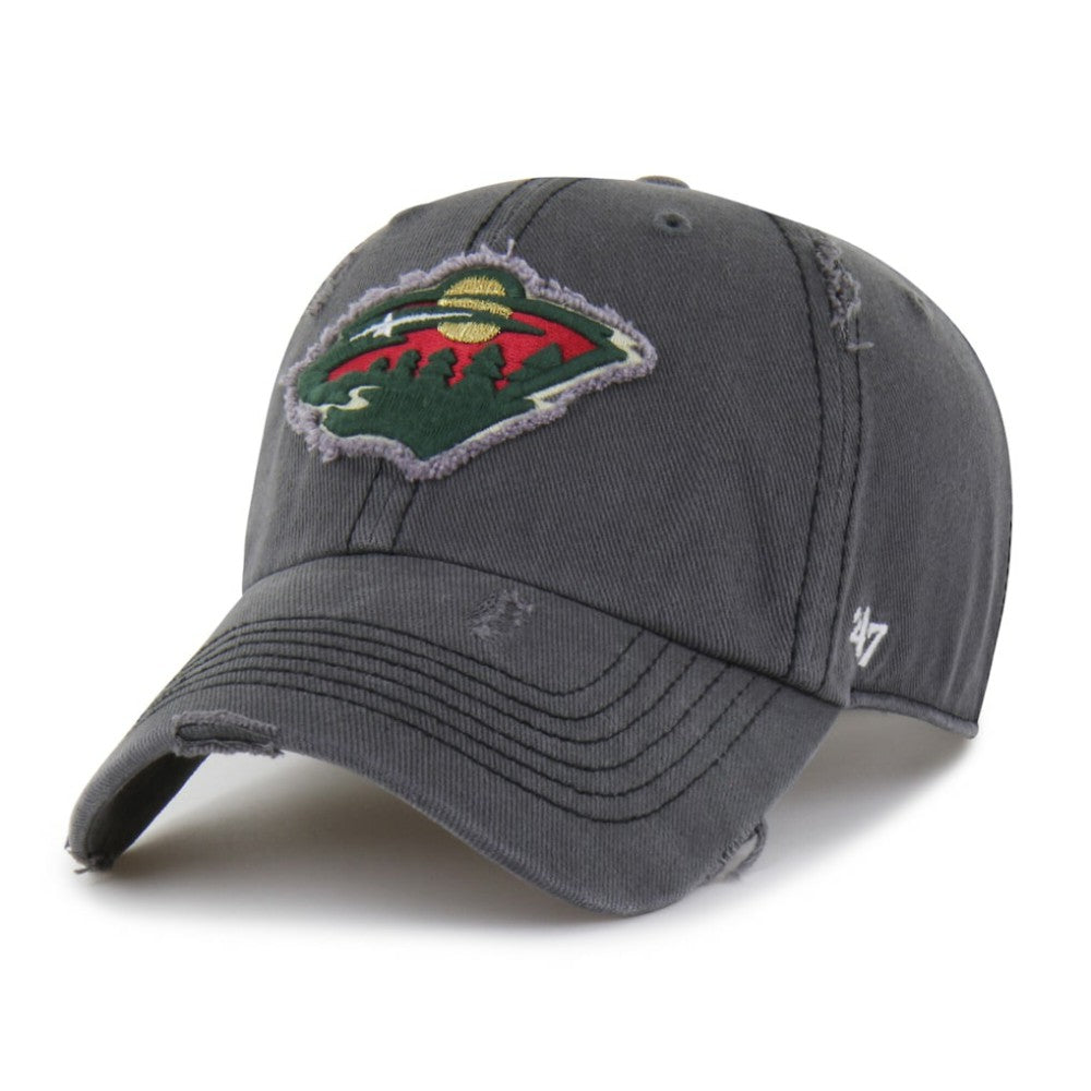 Minnesota Wild '47 Weathered Clean Up Adjustable Hat - Charcoal | US 203536504