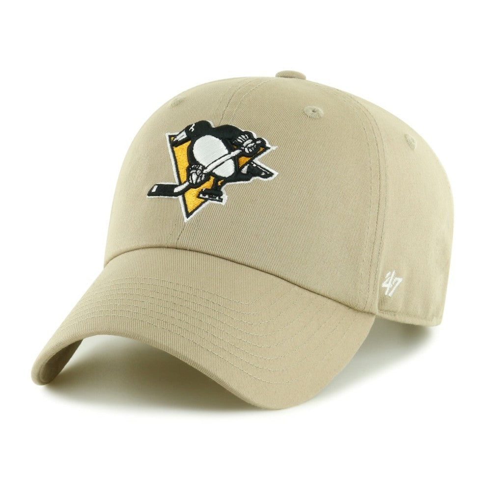 Pittsburgh Penguins '47 Logo Clean Up Adjustable Hat - Khaki | US 203536516
