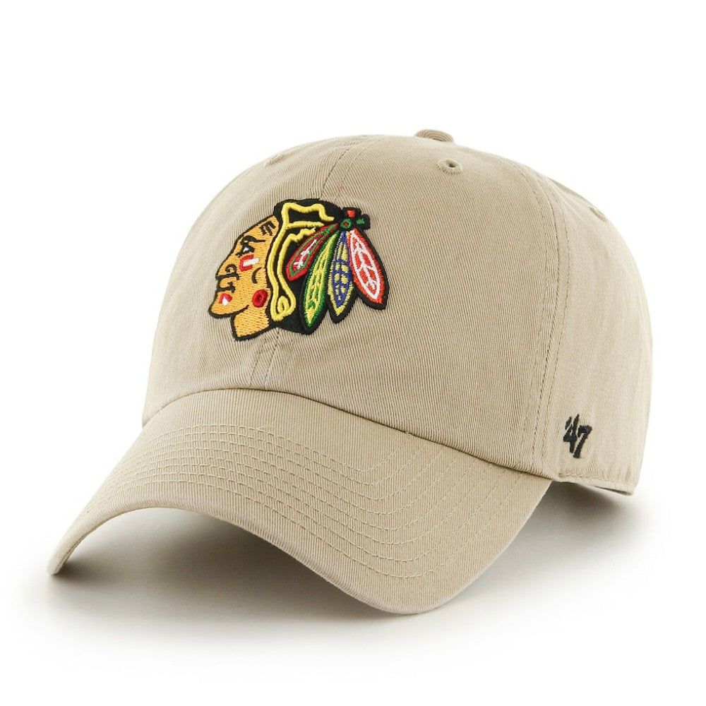 Chicago Blackhawks '47 Logo Clean Up Adjustable Hat - Khaki | US 203536525
