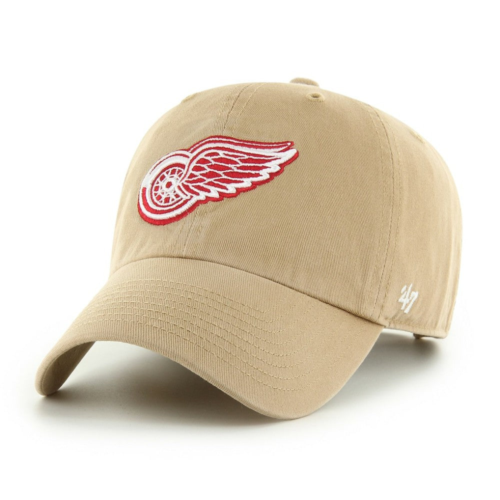 Detroit Red Wings '47 Logo Clean Up Adjustable Hat - Khaki | US 203536527