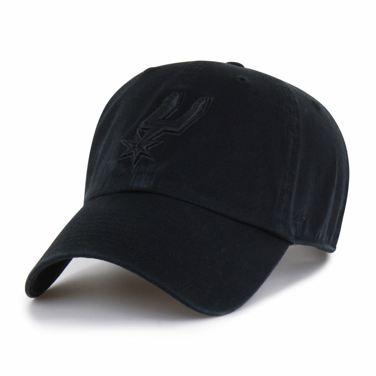 San Antonio Spurs '47 Black on Black Clean Up Adjustable Hat - 47 brand