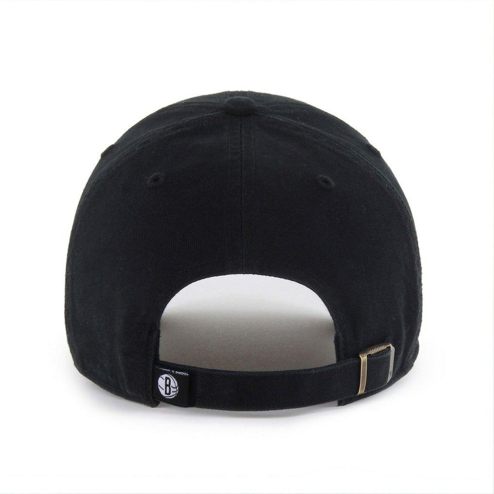 Brooklyn Nets '47 Black on Black Clean Up Adjustable Hat - 47 brand