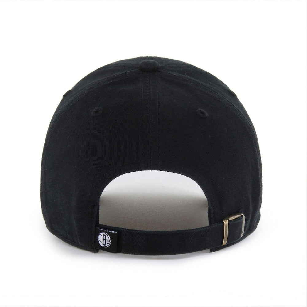 Brooklyn Nets '47 Black on Black Clean Up Adjustable Hat - 47 brand