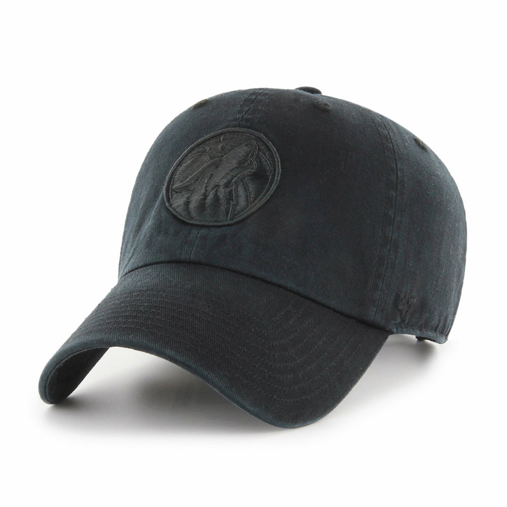 Minnesota Timberwolves '47 Black on Black Clean Up Adjustable Hat - 47 brand